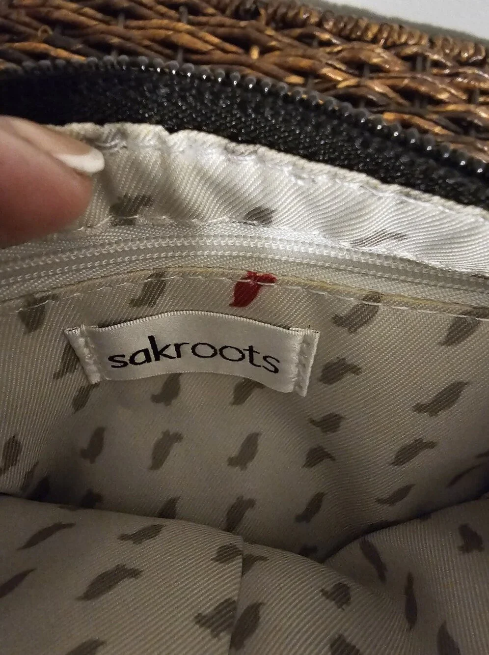 Sak Roots Canvas Crossbody Bag in Black and Cream